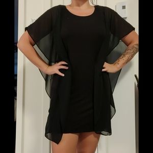 Black classy dress with sheer flowy sides